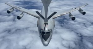 Metrea KC-135 refuels USAF E-3.